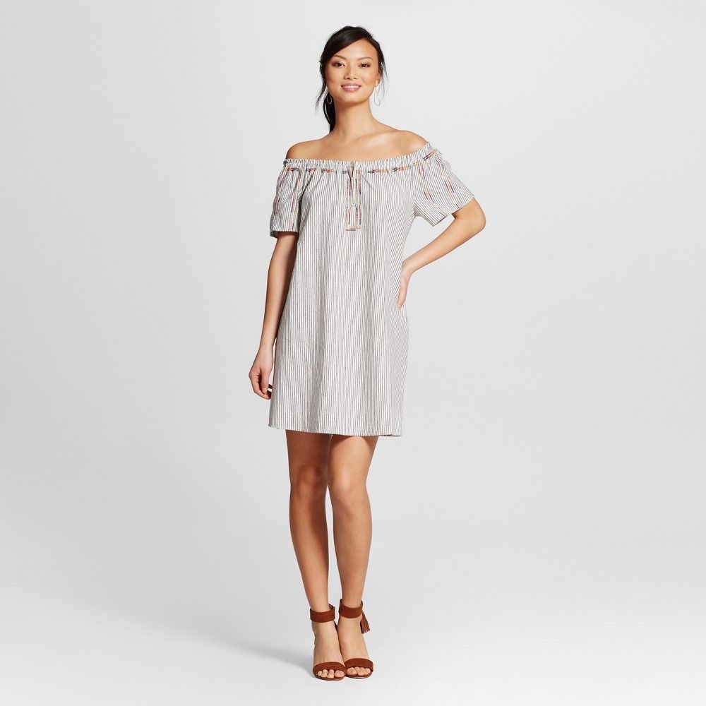 Women's Off the Shoulder Stripe Dress